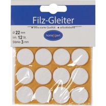 JeCo Filzgleiter 22 mm Filz weiß selbstklebend 12 St./SB-Karte