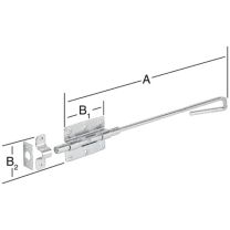 VORMANN Bolzenstangenriegel Stahl blau verzinkt Länge 400 mm Breite 100 mm Bolzen-Ø 16 mm