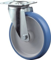 BS ROLLEN Lenkrolle D.100mm Trgf.125kg PU Platte L104xB80mm Farbe Rl.blau