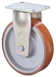 BS ROLLEN Schwerlast-Bockrolle D.200mm Trgf.1400kg Guß-PU Platte L200xB160mm