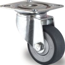 PROMAT Lenkrolle D.50mm Trgf.50kg m.Platte Gum.grau