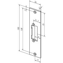 ASSA ABLOY Flachschließblech 21C Edelstahl matt käntig Breite 34 x Länge 150 mm DIN links / rechts