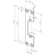 ASSA ABLOY Flachschließblech 107 Stahl verzinkt käntig Breite 24 x Länge 110 mm DIN links / rechts