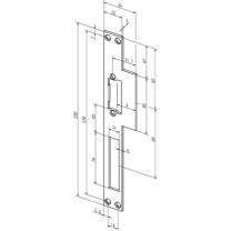 ASSA ABLOY Lappenschließblech 14C käntig Breite 44 x Länge 250 mm DIN links / rechts
