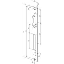ASSA ABLOY Flachschließblech 691 Edelstahl matt käntig Breite 25 x Länge 250 mm DIN links / rechts