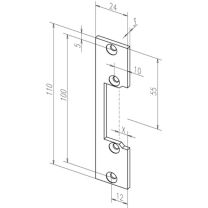 ASSA ABLOY Flachschließblech 106 Stahl verzinkt käntig Breite 24 x Länge 110 mm DIN links / rechts