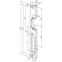 ASSA ABLOY Winkelschließblech 63 B Edelstahl Breite 25 mm Länge 250 mm käntig DIN rechts