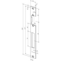 ASSA ABLOY Flachschließblech 690 Edelstahl matt käntig Breite 24 x Länge 250 mm DIN links / rechts