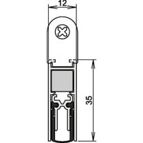 ATHMER Türdichtung Doppeldicht® M-12/35 1-393 2-seitig Länge 1083 mm Aluminium silberfarben eloxiert grau Holztüren links/rechts