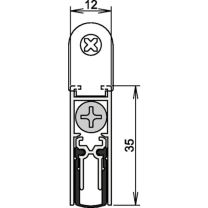 ATHMER Türdichtung Doppeldicht® M-12/35 1-392 1-seitig Länge 1208 mm Aluminium silberfarben eloxiert grau Holztüren links/rechts