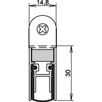 ATHMER Türdichtung Schall-Ex® DUO L-15 WS 1-382 2-seitig Länge 833 mm Aluminium silberfarben eloxiert grau Holztüren links/rechts