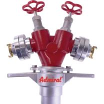ADMIRAL Hydrantenstandrohr STORZ Aluminium DN 80 2 x Abgang Schnellkupplung, 2 Ventile