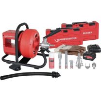 ROTHENBERGER Akkurohrreinigungsmaschine RODRUM VarioClean für Rohr-Ø 40-100 mm 18 V 8 Ah