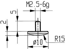 KÄFER Messeins.D.10mm gewölbt R.15 M2,5 STA z.Messuhren