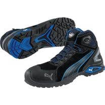 PUMA Sicherheitsstiefel Rio Black Mid Größe 46 schwarz/blau S3L FO SR DIN EN ISO 20345 Veloursleder