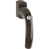 HOPPE Fenstergriff New York 0810S/US10 100Nm Aluminium F8707 / dunkelbraun 32-42 mm Secustik® / VarioFit® abschließbar
