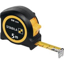 STABILA Taschenrollbandmaß BM 100 Länge 5 m Breite 19 mm mm/mm EG II ABS / TPE Metall-Clip
