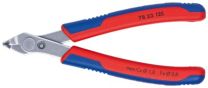 KNIPEX Elektr.-Super-Knips INOX, abgewinkelt, mit 2K-Griffhüllen 125 mm