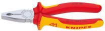 KNIPEX Kombizange mit 2K-Griffhüllen VDE-isoliert, Kopf verchromt 160 mm