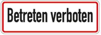 Hinweisschild, Betreten verboten, Alu, 350x120 mm