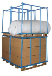 VARIOfit Palettenaufsatz, Höhe 800 mm, für Paletten 800x1200 mm, Auflast 2000 kg, RAL 5012 lichtblau, mit senkrechten, geraden Streben, pa-080.016