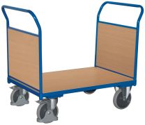VARIOfit Doppel-Stirnwandwagen mit Holzwänden, Ladefläche LxB 1200x800 mm, Außenmaße LxBxH 1390x800x1015 mm, Traglast 500 kg, sw-800.202