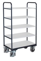 VARIOfit Etagenwagen, ESD, 5 Ladeflächen LxB 1000x700 mm, Außenmaße LxBxH 1060x700x1530 mm, Traglast 250 kg, sw-700.259