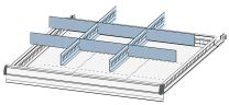 Einteilungsmaterial-Set, 2 Schlitzwände, 6 Trennbleche, für FH 150 mm