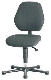 Arbeitsdrehstuhl für Werkstatt - Labor - Oberfläche Stoff anthrazit - Gleiter - Sitzhöhe 470-610 mm