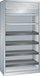Lista Rollladenschrank, BxTxH 1000x580x1950 mm, 2 Verstellböden, 4 Auszugböden, RAL 7035, Rolllade grau, 58.403.020