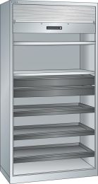 Lista Rollladenschrank, BxTxH 1000x580x1950 mm, 2 Verstellböden, 3 Auszugböden, 2 Schubladen, RAL 7035, Rolllade grau, 58.406.020