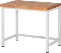 Werkbank, BxTxH 1000x700x840 mm, Platte Buche 40 mm, RAL 7035