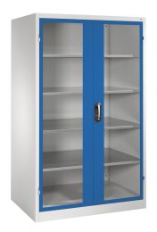 CP Großraum-Werkzeugschrank mit Sichtfenstertüren, 4 Verstellböden, BxTxH 1200x800x1950 mm, RAL 7035/50 10