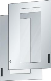 Lista Sichtfensterschiebetüren für Aufsatzschrankgehäuse BxH 1023x1000 mm, RAL 7035, 54 E, 62.618.020