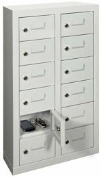 Pavoy Kleinfachschrank - Wandbefestigung - BxTxH 460x200x815 mm - 2x6 Fächer - Fachbreite 145 mm - Schloss