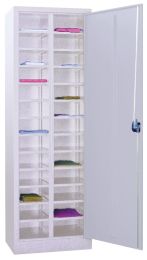 Ordnungsschrank, BxTxH 640x400x1950 mm, 2x13 verstellbare Fächer, RAL 7035 lichtgrau