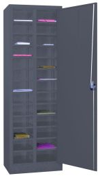 Ordnungsschrank, BxTxH 640x400x1950 mm, 2x13 verstellbare Fächer, RAL 7016 anthrazit