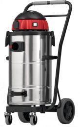 Naß- Trockensauger, Edelstahlbehälter 40 l, Kippfahrgestell, 3,5 m Saugschl. 40 mm Durchm., Universal-Schrägrohrdüse, Motor 230V/1400 W, 3580 l/min