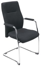 Freischwinger - gepolstert - Sitz-BxTxH 460x500x490 mm - Stoffbezug schwarz/ blau/ anthrazit