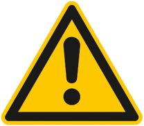 Warnschild, Warnung vor einer Gefahrenstelle, Folie, 25 mm, VE Bogen mit 21 Stück