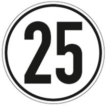 Hinweisschild, 25 km/h, Folie, Durchm. 200 mm