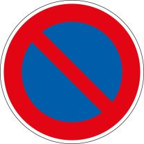Verkehrssschild eingeschränktes Halteverbot VZ 286/50, Alu 2 mm, Durchm. 600 mm