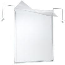 Drahtbügeltasche mit Klappe, transparent, Innenmaß DIN A4 hoch, VE 20 Stück