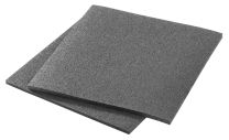 Anti-Rutsch-Matte aus Gummi, schwarz, Gleitreibbeiwert 0,6, Stärke 10 mm, Mattenware, LxB 300x300 mm, VE 10 Stück