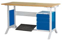 Arbeitsplatzsystem, Spankern-Platte melaminharzbesch., stufenlose Höhenverst., BxTxH 1500x750x735-1100 mm, Aufbaugestell, RAL 7035/5013
