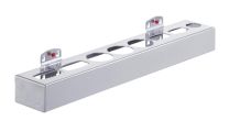 Aufnahmehalter für Dosen und Flaschen, für 8 Teile, BxTxH 500x80x50 mm, ähnlich RAL 9006 aluminium