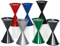 Standascher, Durchm.xH 400x730 mm, Einlegeschale+Sieb, Stahlblech pulverbeschichtet enzianblau