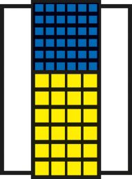 Flügeltürenschrank, BxTxH 680x280x1740 mm, RAL 5007 brillantblau, Fachlast 50 kg, mit Sichtlagerkästen: 36xGr. 5 blau, 24xGr. 4 gelb