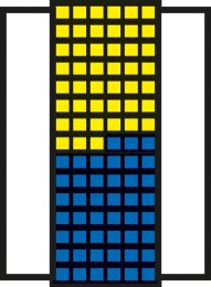 Flügeltürenschrank, BxTxH 680x280x2150 mm, RAL 5007 brillantblau, Fachlast 50 kg, mit Sichtlagerkästen: 57xGr. 5 gelb, 57xGr. 5 blau