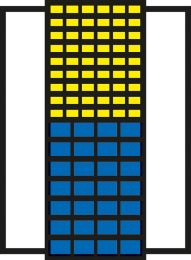 Flügeltürenschrank, BxTxH 680x280x1740 mm, RAL 6011 resedagrün, Fachlast 50 kg, mit Sichtlagerkästen: 45xGr. 5 gelb, 45xGr. 5 blau